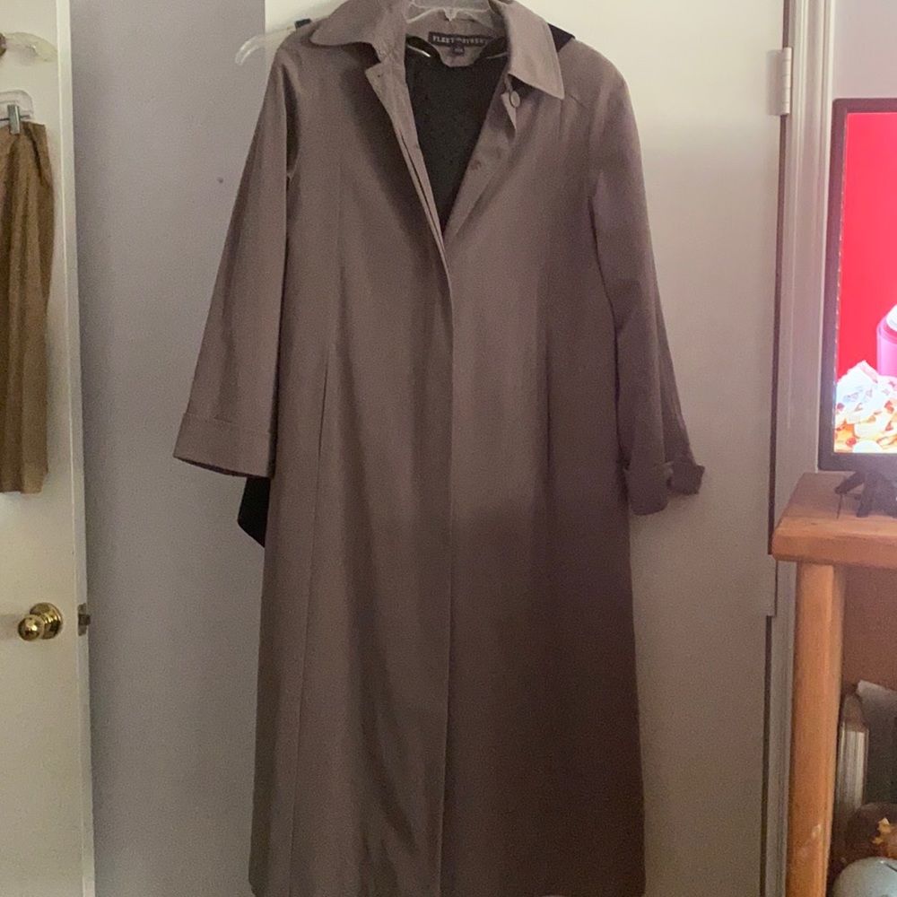 All weather coat with lining.